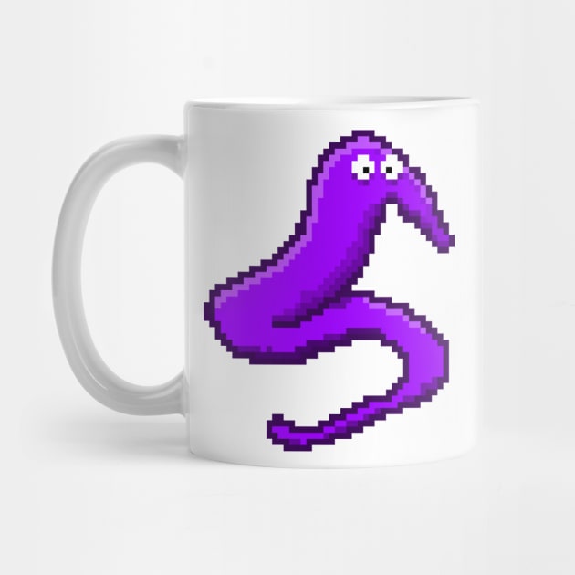 Purple Fuzzy Worm On A String Meme Pixel Art by YourGoods